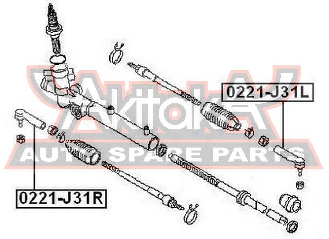 Наконечник рулевой левый для Nissan Teana J31 2003-2008 0221J31L Akitaka