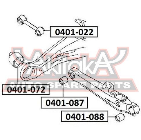 Сайлентблок задней поперечной тяги 0401088 Akitaka