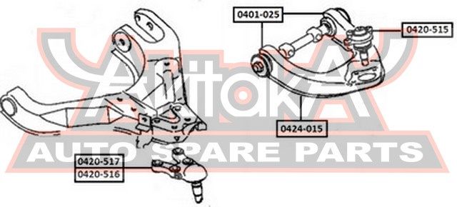 Рычаг подвески MITSUBISHI PAJERO II 1991-1999 0424015 Akitaka