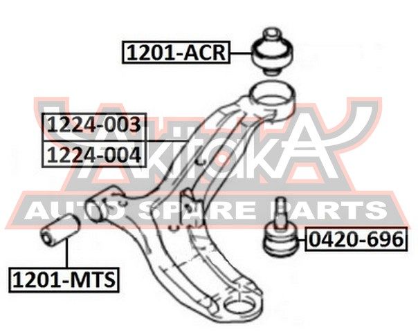 Сайлентблок пер. рычага передний горизонтальный для Hyundai ix20 2010> 1201MTS Akitaka