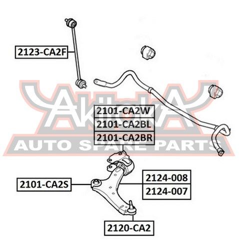 Сайлентблок переднего рычага задний для Volvo S60 2010-2018 2101ca2w Akitaka