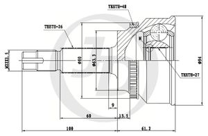 Шрус наружний 276326 jct0063a Jd