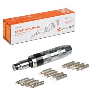 Отвёртка ударная с битами-вставками 5/16", набор 15 пр. (AT-IHS-01) atihs01 Airline