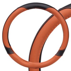 Оплетка на руль, искусственная кожа, коричневая/черная, 38 см / M (AWC-CM-05M) awccm05m Airline