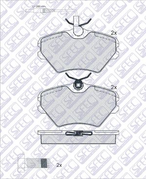 Колодки тормозные дисковые передние комплект BP000862 Sfec