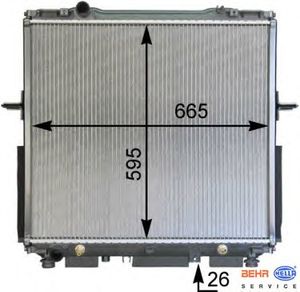 Радиатор, охлаждение двигателя 8MK 376 763-601 Hella