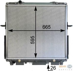 Радиатор, охлаждение двигателя 8MK 376 763-601 Hella