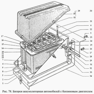 КрышкаKаккумуляторнойKбатареиKГАЗ-3307KбезKскобKзащелки 33073703087 Газ