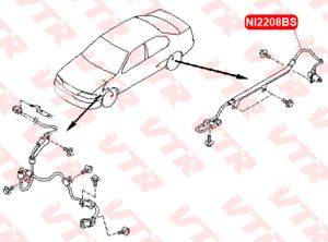 Датчик ABS задний левый для Nissan Primera P11E 1996-2002 NI2208BS Vtr