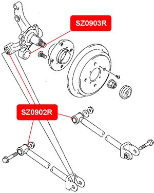 Сайлентблок заднего продольного рычага для Suzuki Liana 2001-2007 sz0902r Vtr