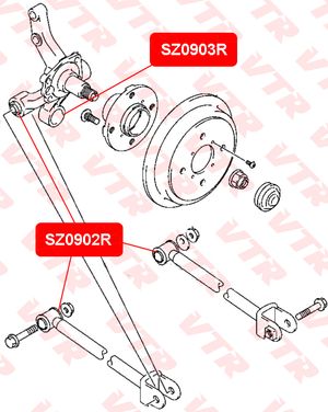 Сайлентблок заднего продольного рычага для Suzuki Liana 2001-2007 sz0902r Vtr