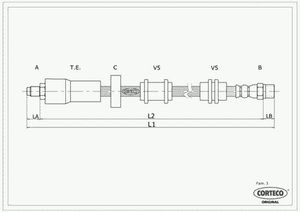 Шланг тормозной передний для Volvo 460 1994-1996 19018521 Corteco