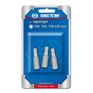 Набор вставок, бит 1/4, TORX, Т20, Т25, Т30, 3 предмета KING TONY 1003TQ01 1003tq01 King Tony