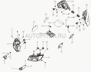 Фара правая без корректора Lifan Solano (SPLI1201R) B4121200 b4121200 Lifan
