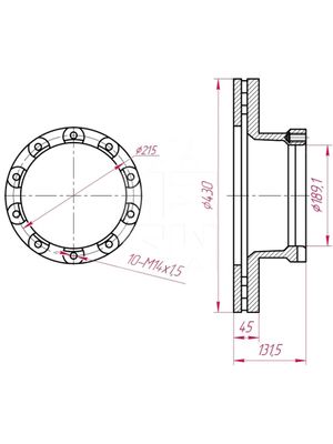 Диск тормозной SAF о.н.4079001700 (M2000233) m2000233 Marshall