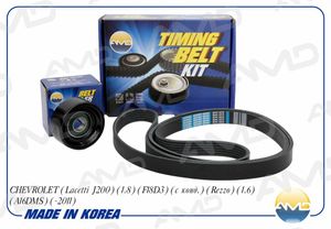 Ремкомплект ремня приводного CHEVROLET Lacetti 1.8 (F18D3) с кондиционером AMD AMDKITBR119 AMD