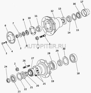 Ступица колеса ПАЗ 32053 заднего мост РЗАА 4331063104015 Паз