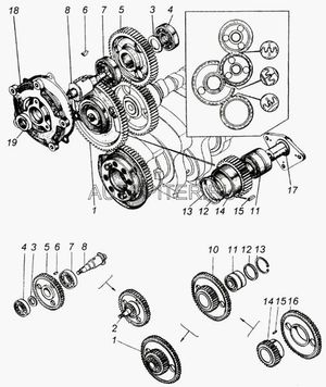 шестерня, ведущая привода распред вала КамАЗ 740.31-240 (Евро 2) 7401029114 Камаз