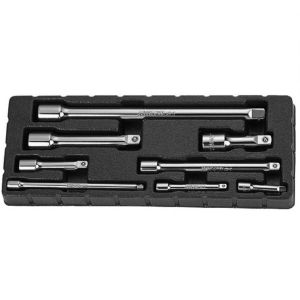 Удлинитель 1/4" - 50,75,150 мм, 3/8" - 75,150, 1/2"DR - 75,125,250 мм, 8 предметов 47298 s28h08s Jonnesway