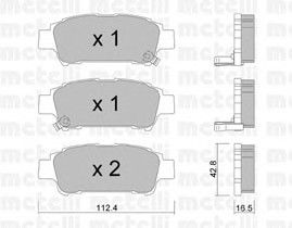 Колодки тормозные задние дисковые к-кт для Toyota Sienna II 2003-2010 22-0428-0 Metelli