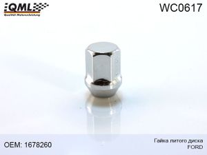 Гайка литого диска М12*1,5мм L30мм ключ 19 FORD wc0617 Qml