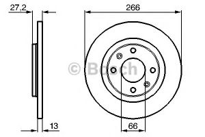 Диск тормозной передний не вентилируемый для Citroen C-Elysee 2012> 0 986 478 847 Bosch