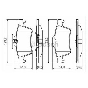 Колодки тормозные задние дисковые к-кт для Ford Transit/Tourneo Connect 2014> 0986495216 Bosch