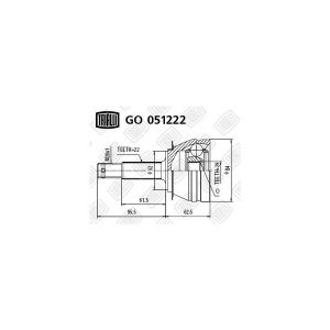 ШРУС для а/м Daewoo Nexia (95-) SOHC (наруж.) (GO 051222)