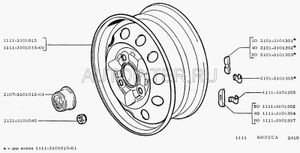 Диск колесный R12 1111 (ОКА) (ВАЗ) черныйL. 11113101015 Автоваз