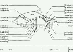 Обшивка потолка серая 2112-5702012/2112-5702011 (Ваз 2112) 21125702012 Автоваз