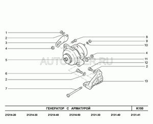 Генератор (90А) LADA 2101-07 / 4х4 21214370101003 Автоваз