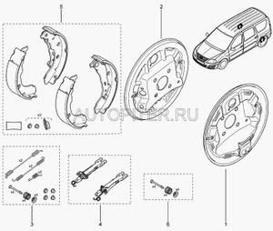 Тормоз задний левый 6001549698 Автоваз