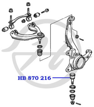 Опора шаровая нижняя передней подвески для Honda Civic Aerodeck 1998-2000 HB870216 Hanse
