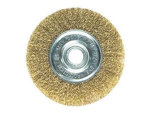 Щетка для УШМ, 200мм, посадка 22,2мм, плоская, латунированная витая проволока 74668 Matrix