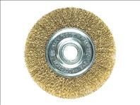 Щетка для УШМ, 200мм, посадка 22,2мм, плоская, латунированная витая проволока 74668 Matrix