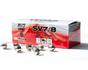 Лампа накаливания C3W 24V 3W 28мм (SV8.5) Vegas (к-т из 10шт) a78337s Avs Industrial Co