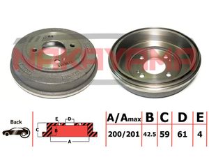 Барабан тормозной для Honda Logo GA 1999-2003 Q4985 Nakayama
