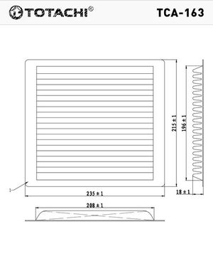 Фильтр салонный TCA-163 TOTACHI (AC103 JS) tca163 Totachi
