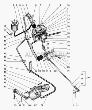 Педаль тормоза (УРАЛ АЗ АО) (АЗ Урал) 4320350401001 УралАЗ