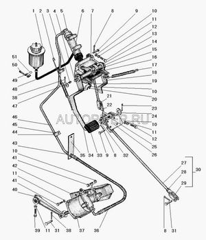 Педаль тормоза (УРАЛ АЗ АО) (АЗ Урал) 4320350401001 УралАЗ