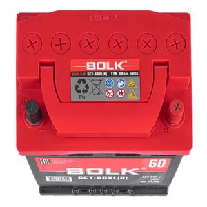Аккумулятор BOLK Standart 60 А/ч обратный R+ 242x175x190 L2 EN 500 А