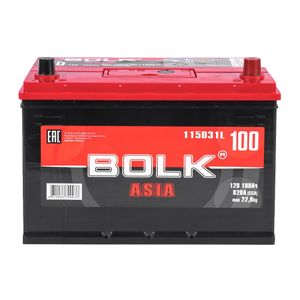 Аккумулятор BOLK ASIA 100 А/ч обратный R+ 306x175x225 D31 EN 820 А