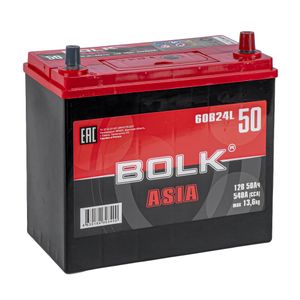 Аккумулятор BOLK ASIA 50 А/ч обратный R+ 238x129x225 B24 EN 540 А
