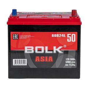 Аккумулятор BOLK ASIA 50 А/ч обратный R+ 238x129x225 B24 EN 540 А