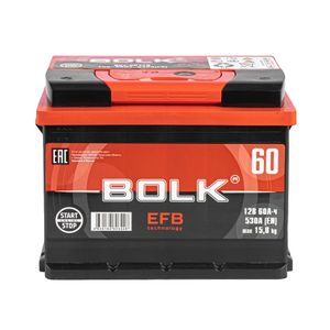 Аккумулятор BOLK EFB Stop&Go 60 А/ч прямой L+ 242x175x190 L2 EN 530 А