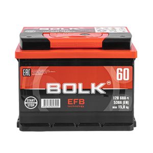 Аккумулятор BOLK EFB Stop&Go 60 А/ч обратный R+ 242x175x190 L2 EN 530 А