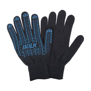 Перчатки рабочие Х/Б 10 класс с точечным покрытием из ПВХ черные BOLK BWW101003