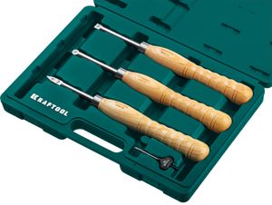 Набор токарных резцов по дереву 3пр. кейс KRAFTOOL 18369 Kraftool