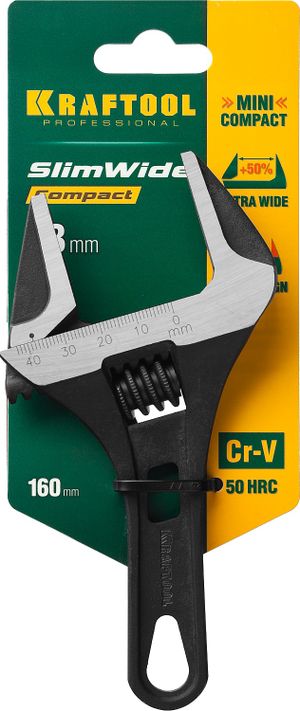 Ключ разводной SlimWide Compact, 160 / 43 мм, KRAFTOOL 2726625 Kraftool