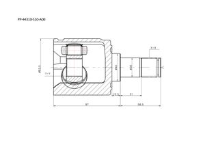 Шрус внутренний, Honda RH CR-V RD1 4WD 1996-2001, RE# 4WD 2006-2011 pp44310s10a00 PANDAparts